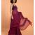 Suta Women Burgandy Pure Cotton Solid Ruffle Saree