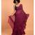 Suta Women Burgandy Pure Cotton Solid Ruffle Saree
