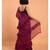 Suta Women Burgandy Pure Cotton Solid Ruffle Saree