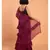 Suta Women Burgandy Pure Cotton Solid Ruffle Saree