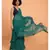Suta Women Teal-Coloured Pure Cotton Solid Ruffle Saree