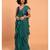 Suta Women Teal-Coloured Pure Cotton Solid Ruffle Saree