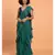 Suta Women Teal-Coloured Pure Cotton Solid Ruffle Saree