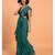 Suta Women Teal-Coloured Pure Cotton Solid Ruffle Saree