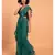 Suta Women Teal-Coloured Pure Cotton Solid Ruffle Saree