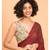 Suta Women Maroon Pure Cotton Solid Ruffle Saree