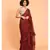 Suta Women Maroon Pure Cotton Solid Ruffle Saree