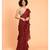 Suta Women Maroon Pure Cotton Solid Ruffle Saree