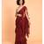Suta Women Maroon Pure Cotton Solid Ruffle Saree