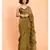 Suta Women Olive Green Pure Cotton Solid Ruffle Saree