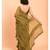Suta Women Olive Green Pure Cotton Solid Ruffle Saree