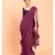 Suta Purple Solid Pure Cotton Ruffle Saree