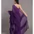 Suta Women Violet Pure Cotton Solid Ruffle Saree