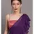 Suta Women Violet Pure Cotton Solid Ruffle Saree
