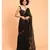 Suta Black Gold Toned Zari Border Cotton Solid Saree