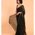 Suta Black Gold Toned Zari Border Cotton Solid Saree