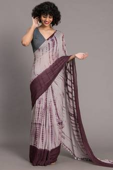 Suta Mauve Burgundy Tie and Dye Saree