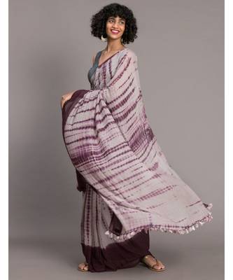 Suta Mauve Burgundy Tie and Dye Saree 3