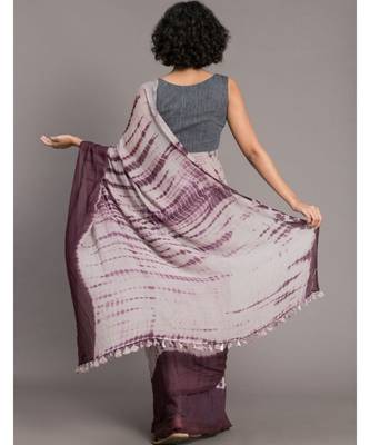 Suta Mauve Burgundy Tie and Dye Saree 5