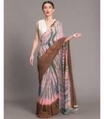 Suta Women Peach  Brown Cotton Tie and Dye Saree