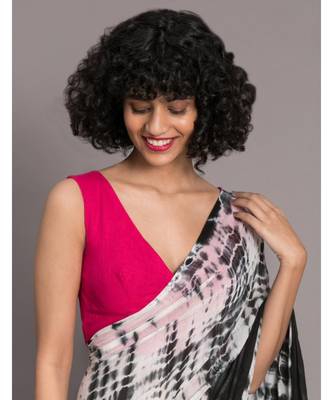 White & Black Tie and Dye pure cotton  Saree 2