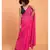 Suta Women Pink  Black Solid Cotton Saree