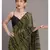 Suta Olive Green  Black stripes  Pure Cotton Saree