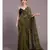 Suta Olive Green  Black stripes  Pure Cotton Saree