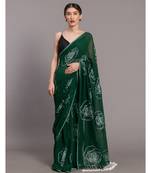 Suta Green  White Floral Pure Cotton Printed Saree