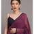 Suta Purple Black Floral Pure Cotton Printed Saree