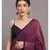 Suta Purple Black Floral Pure Cotton Printed Saree