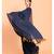 Suta Navy Blue Yellow Solid Cotton stripes Saree