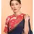 Suta Navy Blue Yellow Solid Cotton stripes Saree