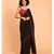 Suta Black  Maroon stripes Solid Cotton Saree