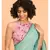 Suta Teal  Black stripes Solid Cotton Saree