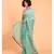 Suta Teal  Black stripes Solid Cotton Saree