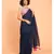 Suta Navy Blue Pink Solid Cotton stripes Saree