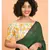 Suta Green Blue Solid Cotton stripes Saree