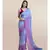 Pink And Sky Blue Hand Crafted Cotton Modal Saree