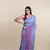 Pink And Sky Blue Hand Crafted Cotton Modal Saree