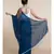 Brown And Blue Hand Crafted Cotton Modal Saree