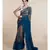 Brown And Blue Hand Crafted Cotton Modal Saree
