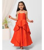 Asymmetric Layered Orange Party Gown