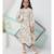 High Neck Collared Multi Color Midi Dress for Girls