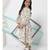 High Neck Collared Multi Color Midi Dress for Girls