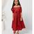 Off Shoulders Maroon Midi Dress for Girls