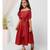 Off Shoulders Maroon Midi Dress for Girls