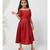 Off Shoulders Maroon Midi Dress for Girls