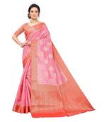 Pisara Pink Raw Silk Woven zari work Saree