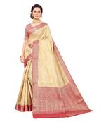 Pisara Cream Raw Silk Woven zari work Saree